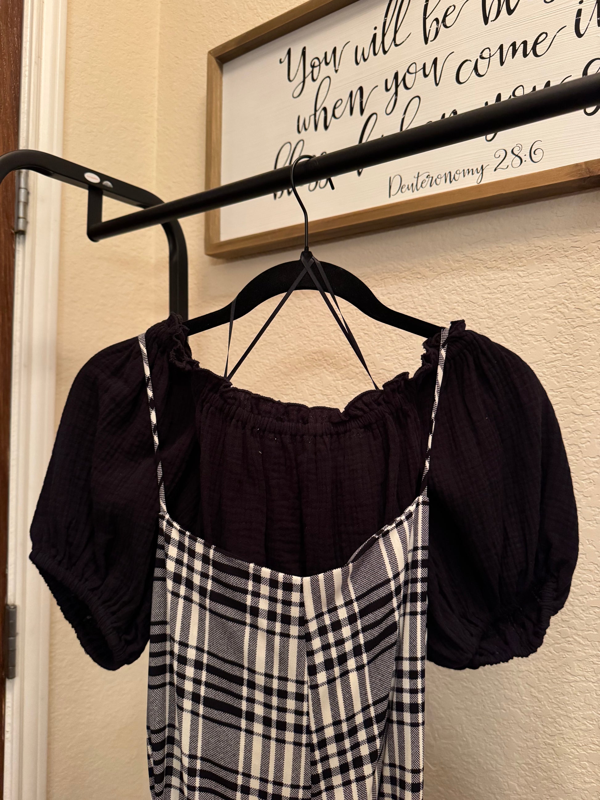 Plaid Wide Leg Jumpsuit with Shirt image 0