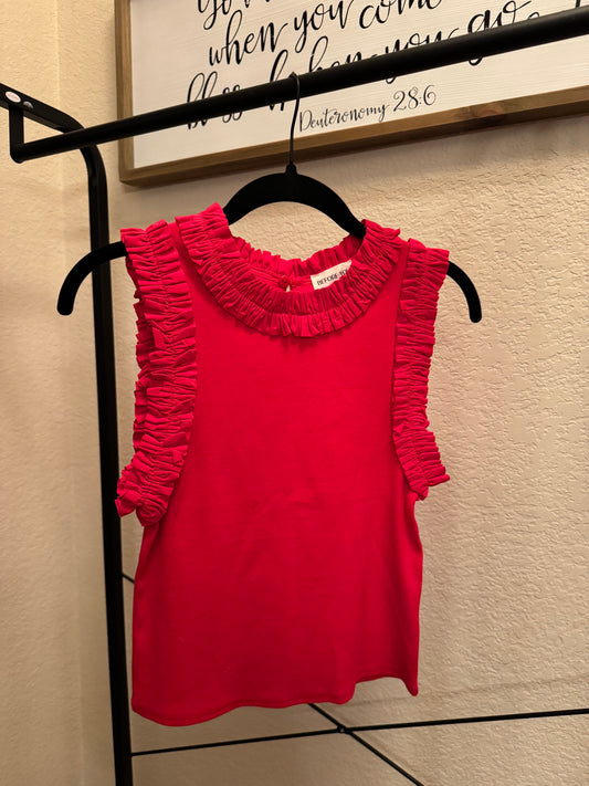 Red Ruffle Tank Top image 0