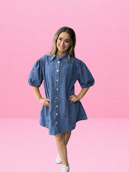 Blue Jean Cherry Dress