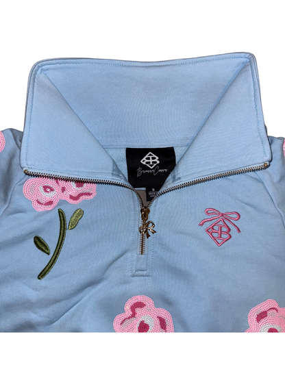 Quarter Zip | Sequin Flowers
