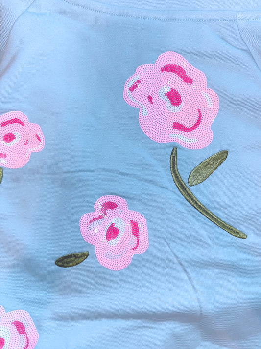Quarter Zip | Sequin Flowers