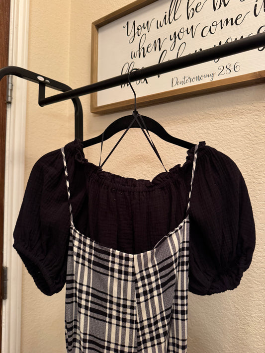 Plaid Wide Leg Jumpsuit with Shirt image 0