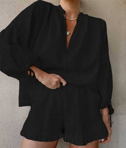 Capri Linen Set in Black