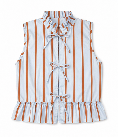Tank Top | Blue & Brown Stripe
