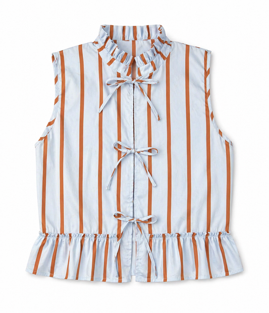 Tank Top | Blue & Brown Stripe