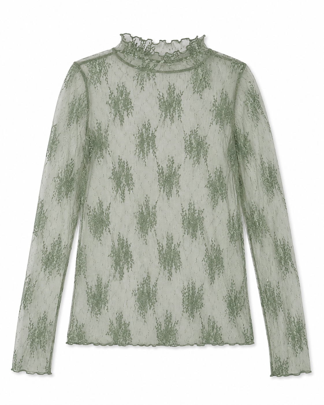 Lace Mesh Top | Sage Green