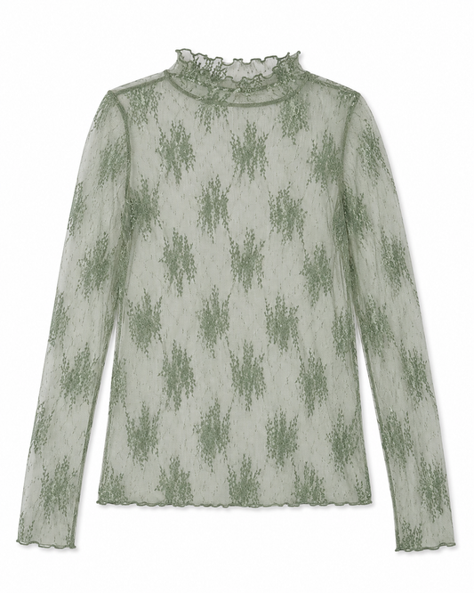 Lace Mesh Top | Sage Green