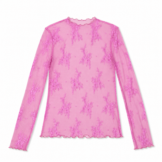 Lace Mesh Top | Pink
