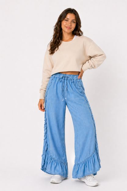 Pants | Flowy Blue Denim
