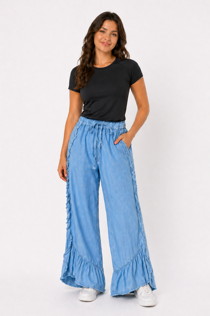 Pants | Flowy Blue Denim