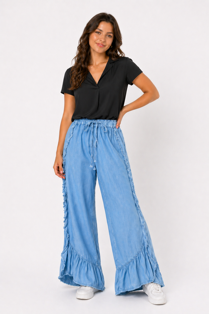 Pants | Flowy Blue Denim