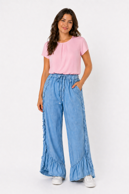 Pants | Flowy Blue Denim