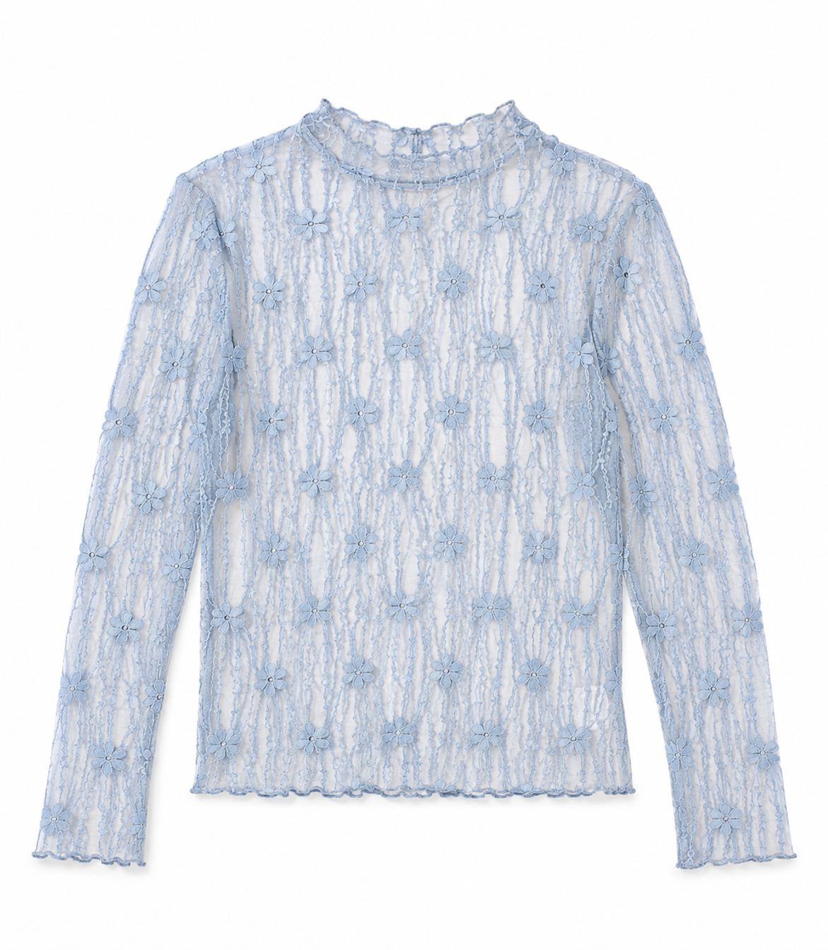 Lace Mesh Top | Blue