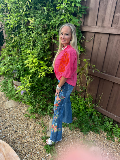 Hummingbird Garden Raw-Hem