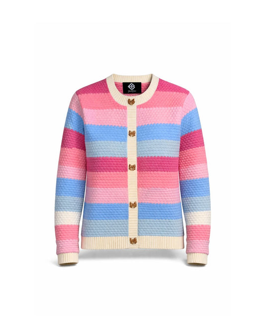 Knit Cardigan | Sweet Stripes & Bows