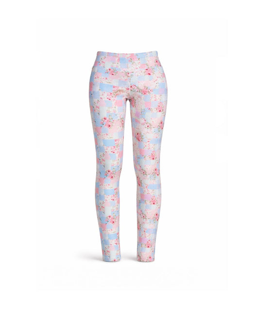 Leggings | Blue & Pink Quilt Pattern