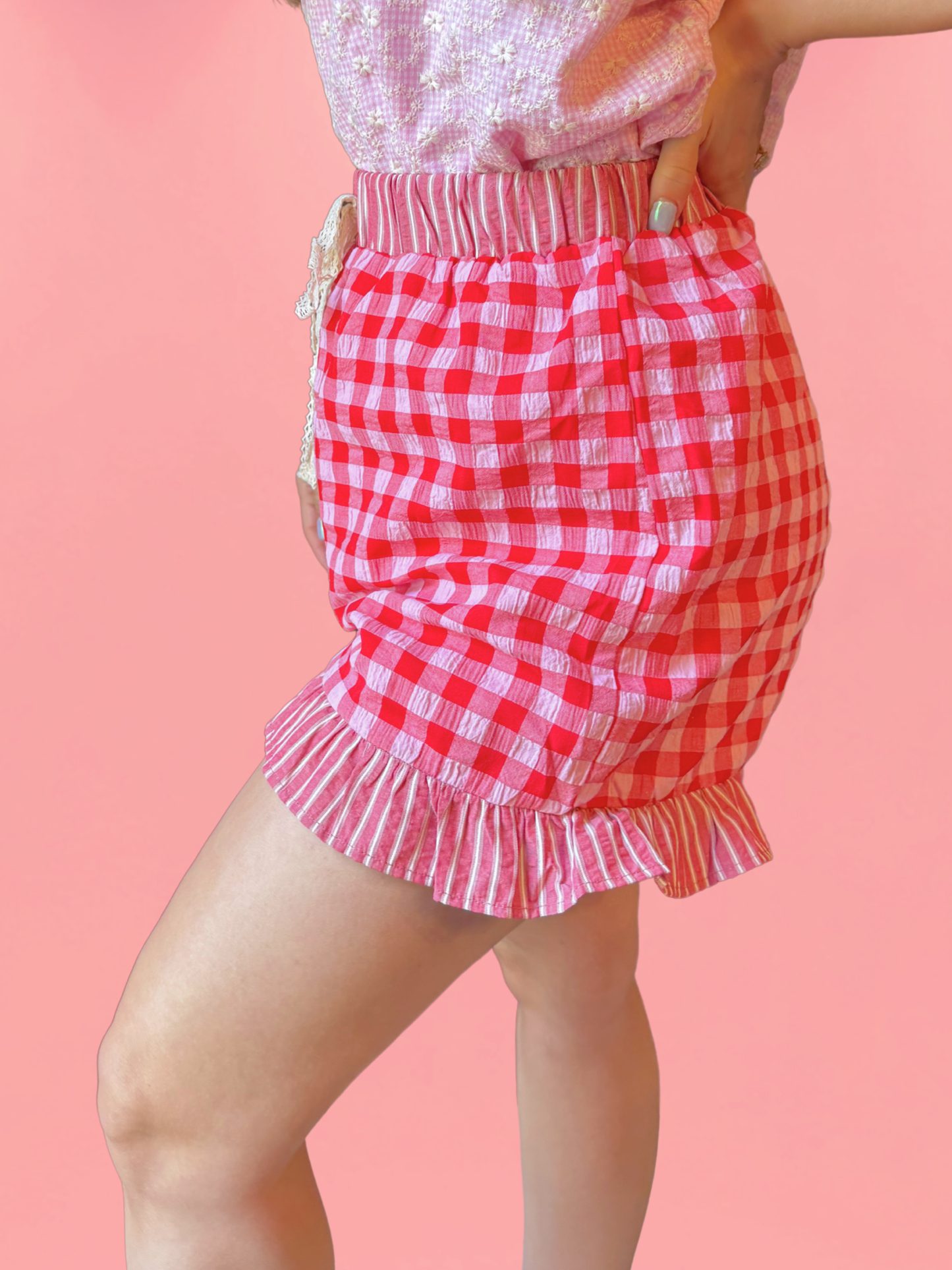 Cherry Picnic Gingham Shorts