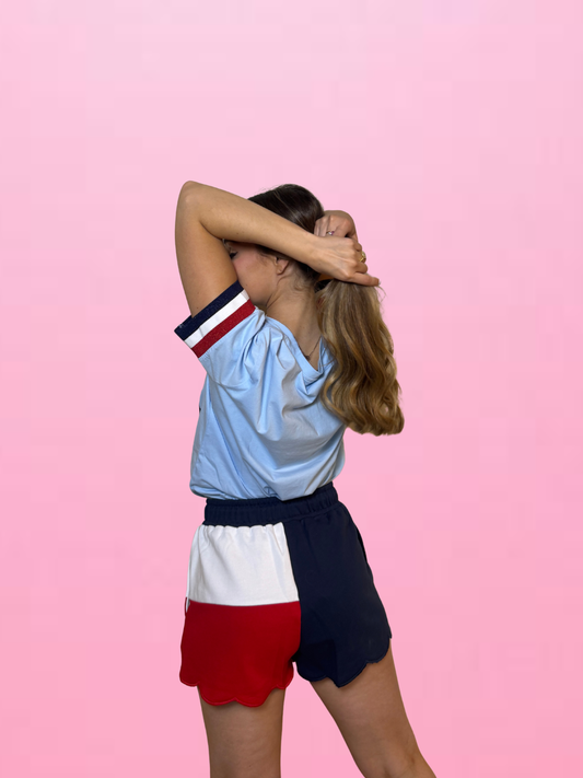 Texas Flag Scalloped Shorts
