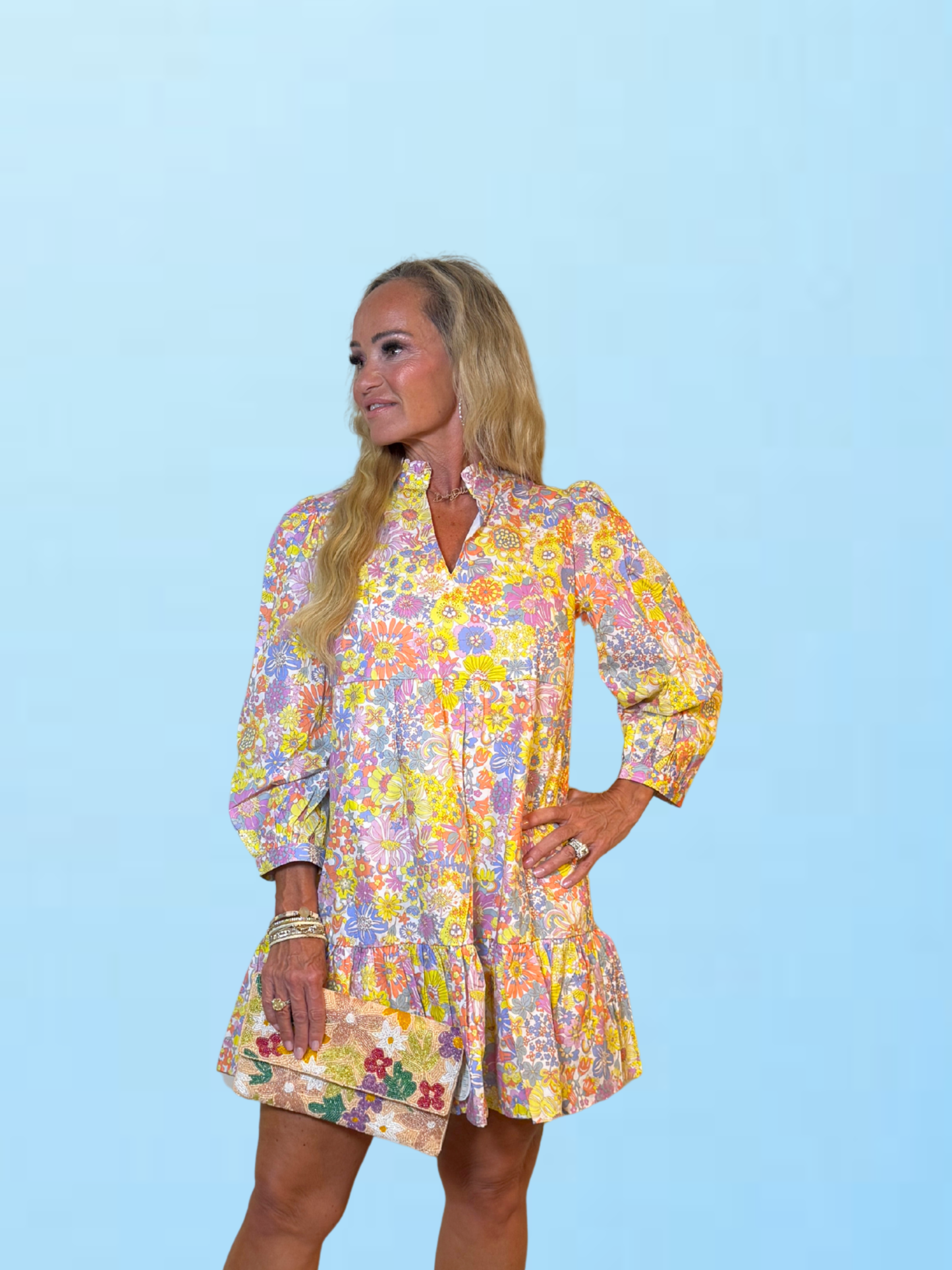 Colorful Poppy Bib Dress