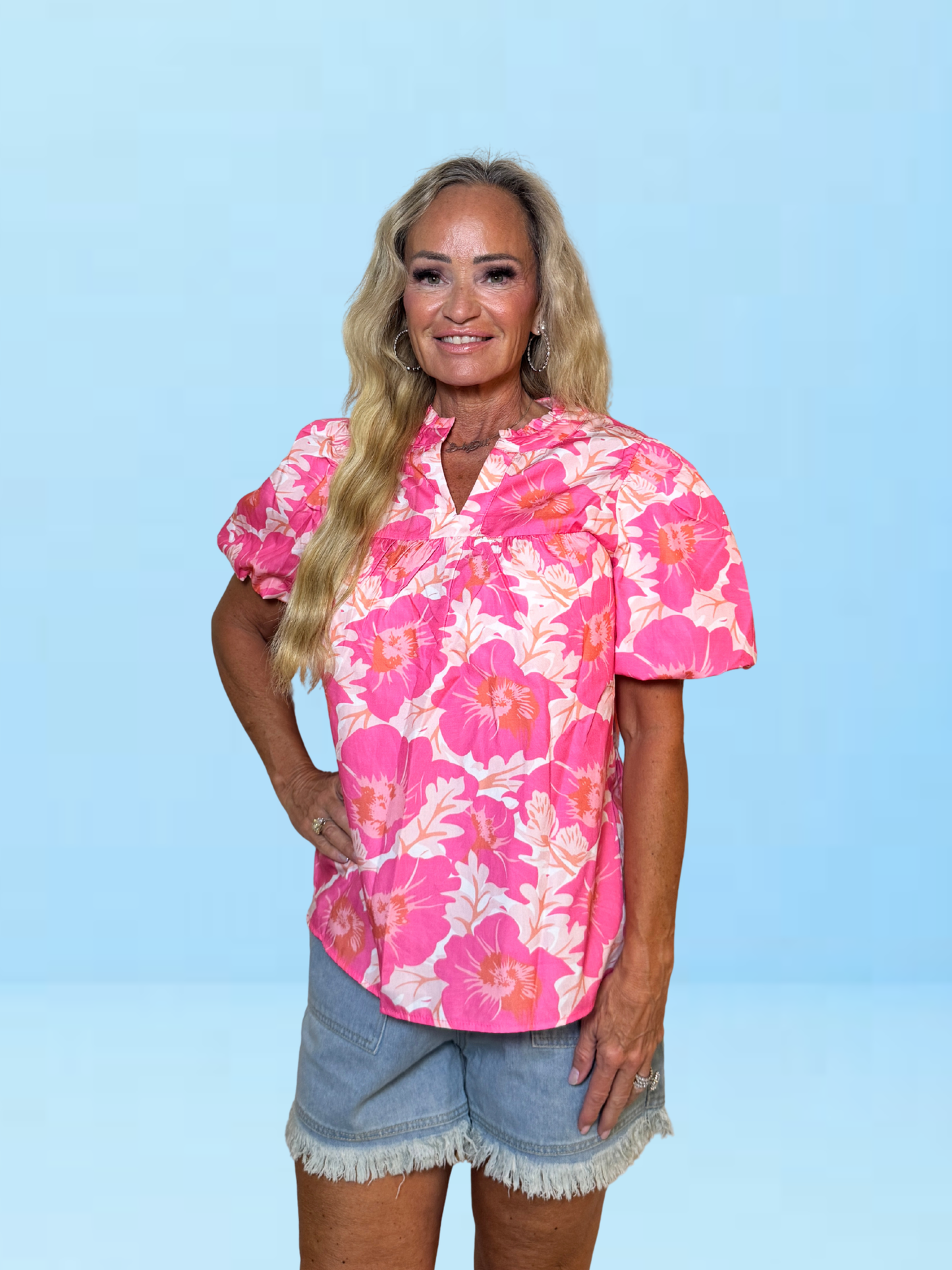 Bubble Gum Floral Blouse