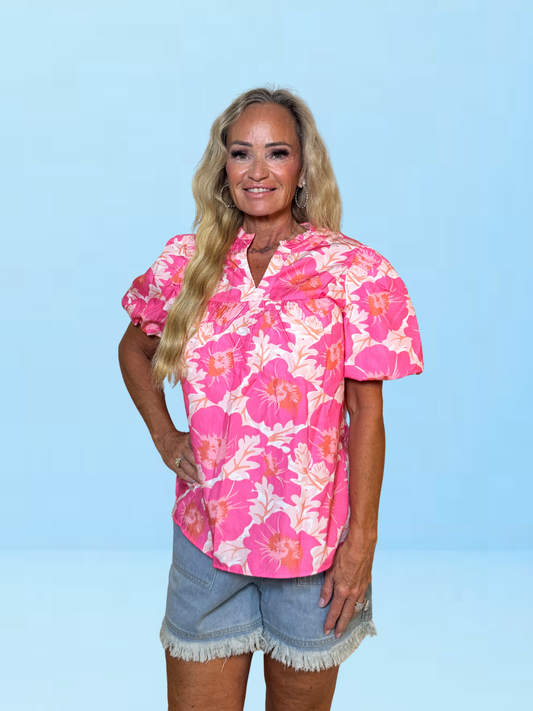 Bubble Gum Floral Blouse