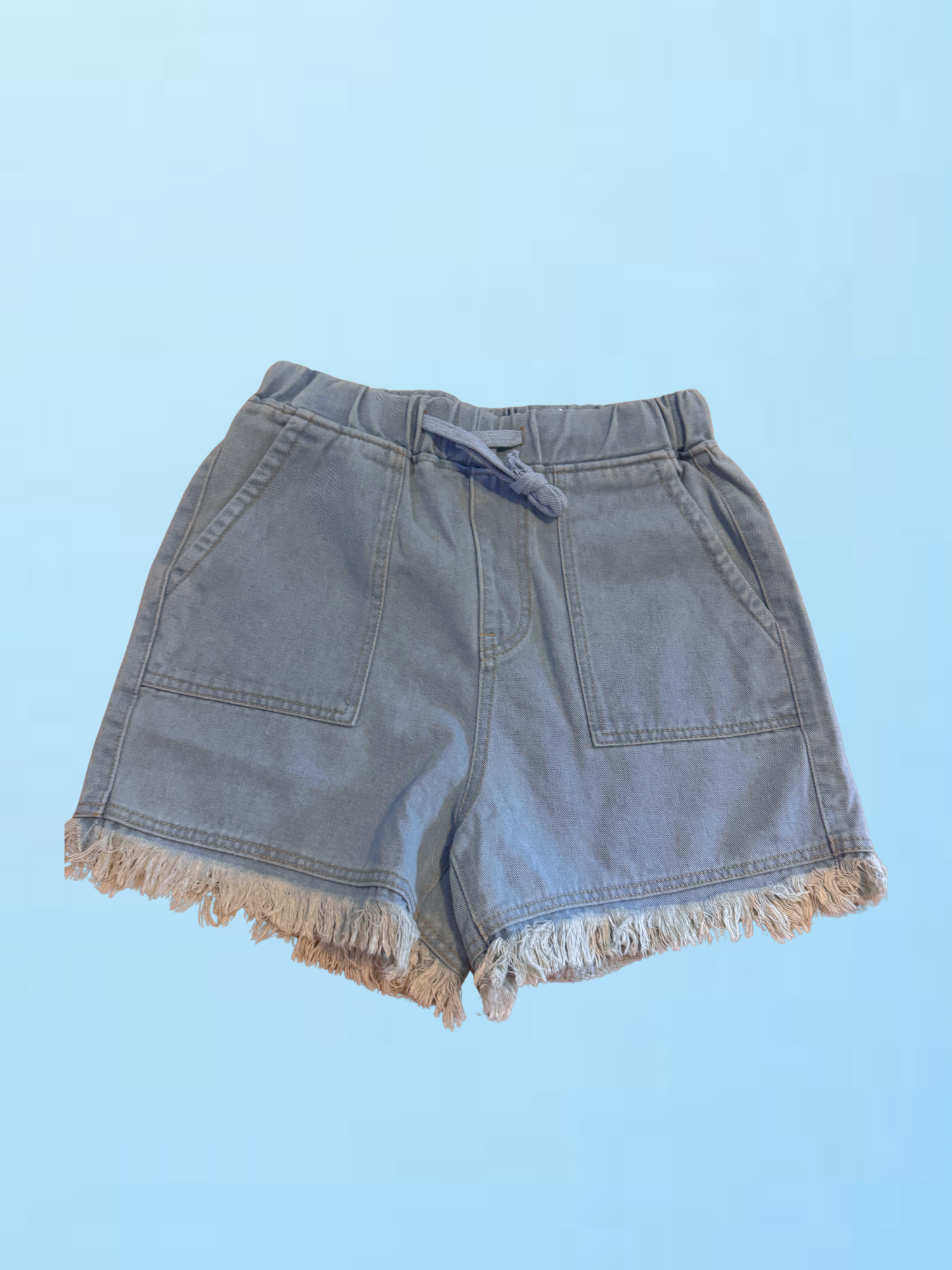 Drawstring Denim Shorts